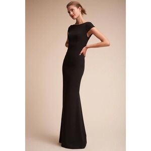 Katie May Womens Black Madison Maxi Dress Size 6 Formal Keyhole Back Detail